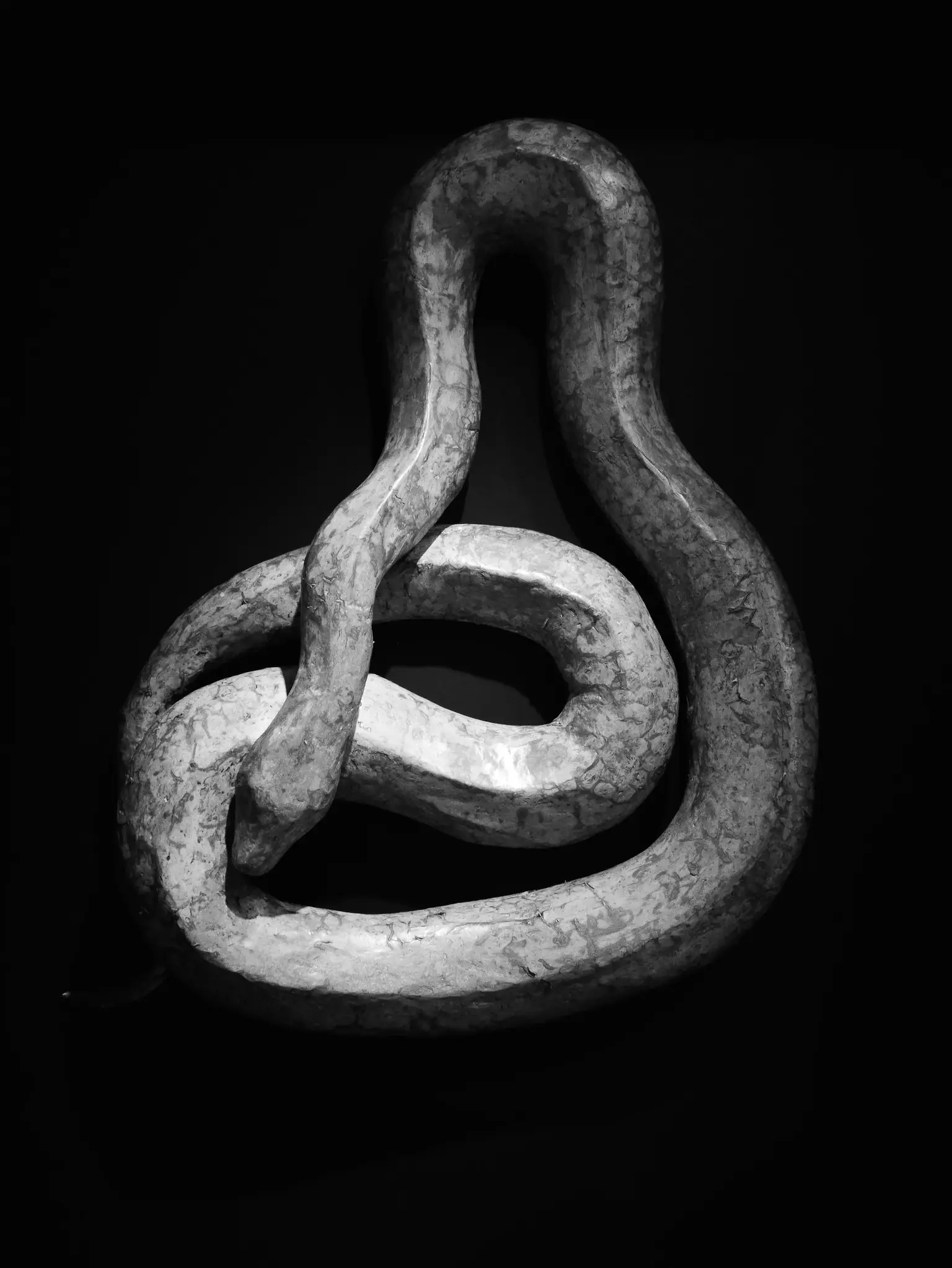 Serpent en papier, sculpture, Aurélien Raynaud, peintre sculpteur animalier